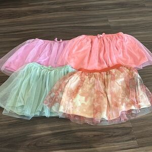 Set of four Tulle tutu Skirts in Pastel Colors 5T NWOT Disney princess